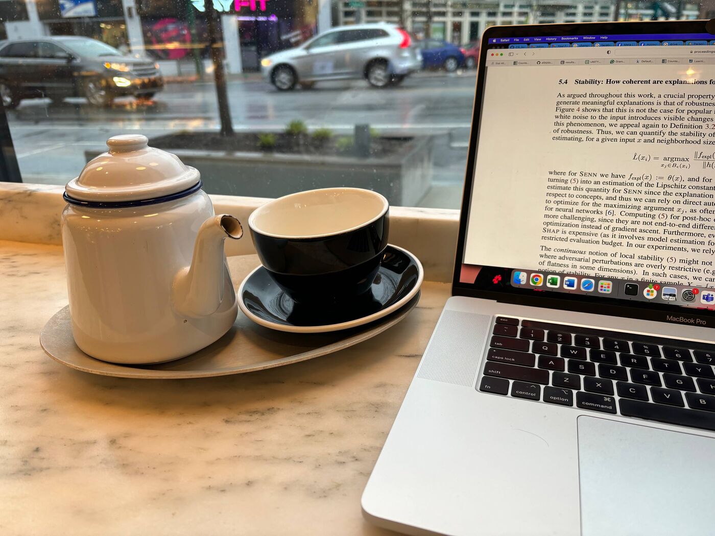 Working at a coffee shop
